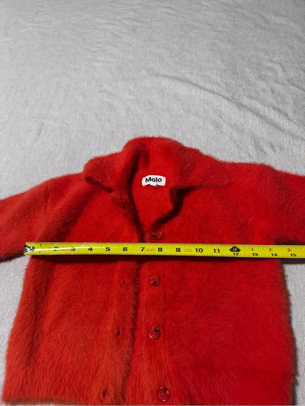 Molo Bright Orange Fuzzy Childs Cardigan